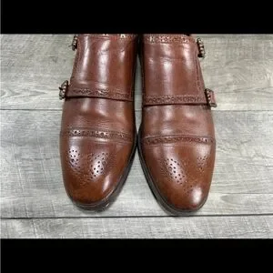 Cole Haan C26164 Jefferson Grand Double Monk Strap Brown Mens Loafers Shoes 9 Cole Haan Mens Jefferson Grand Brown Leather Shoes 9 M  main image 3